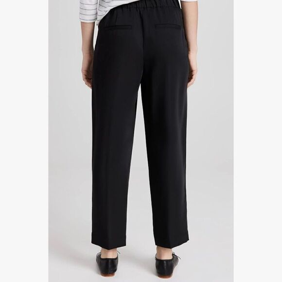 Vince Pleat-Detail Cropped Tailored Trousers Black Dress Pants Size Medium - Picture 2 of 8